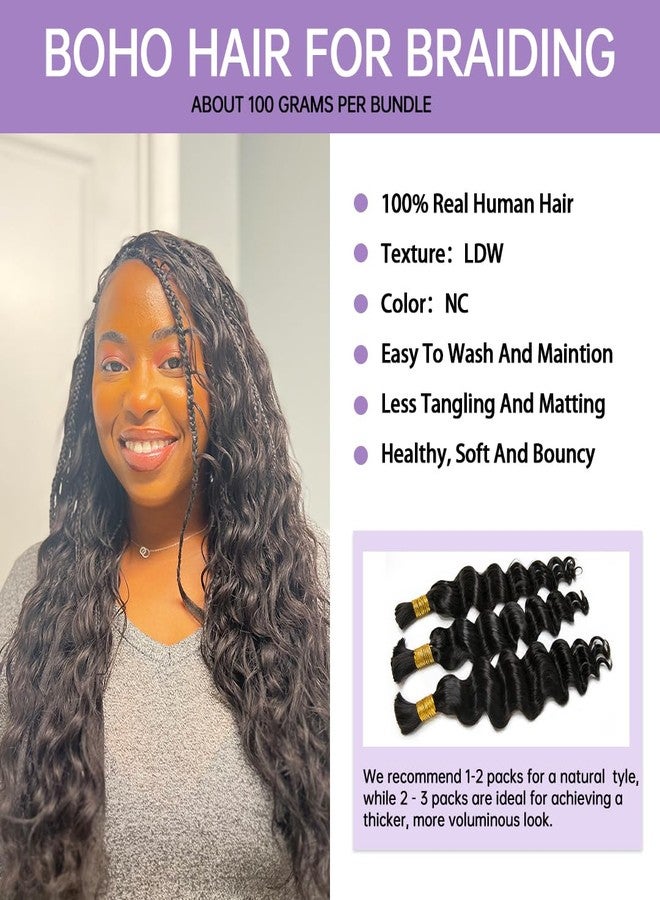 Y WIGS YWIGS Loose Deep Wave Boho Human Hair 100% Human Hair for Boho Braids No Weft Bulk Human Hair for Braiding 100G NC 20inch - Image 2